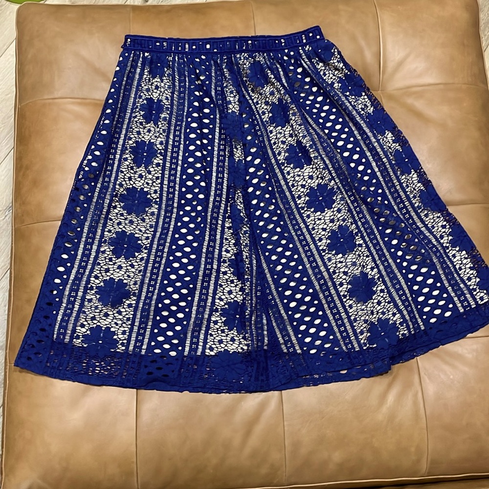 Beautiful, flirty lace overlay waist high skirt.